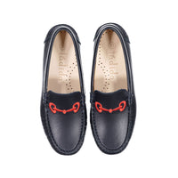 Ladida Shoes Blue Embroidered Buckle Loafer