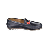Ladida Shoes Blue Embroidered Buckle Loafer