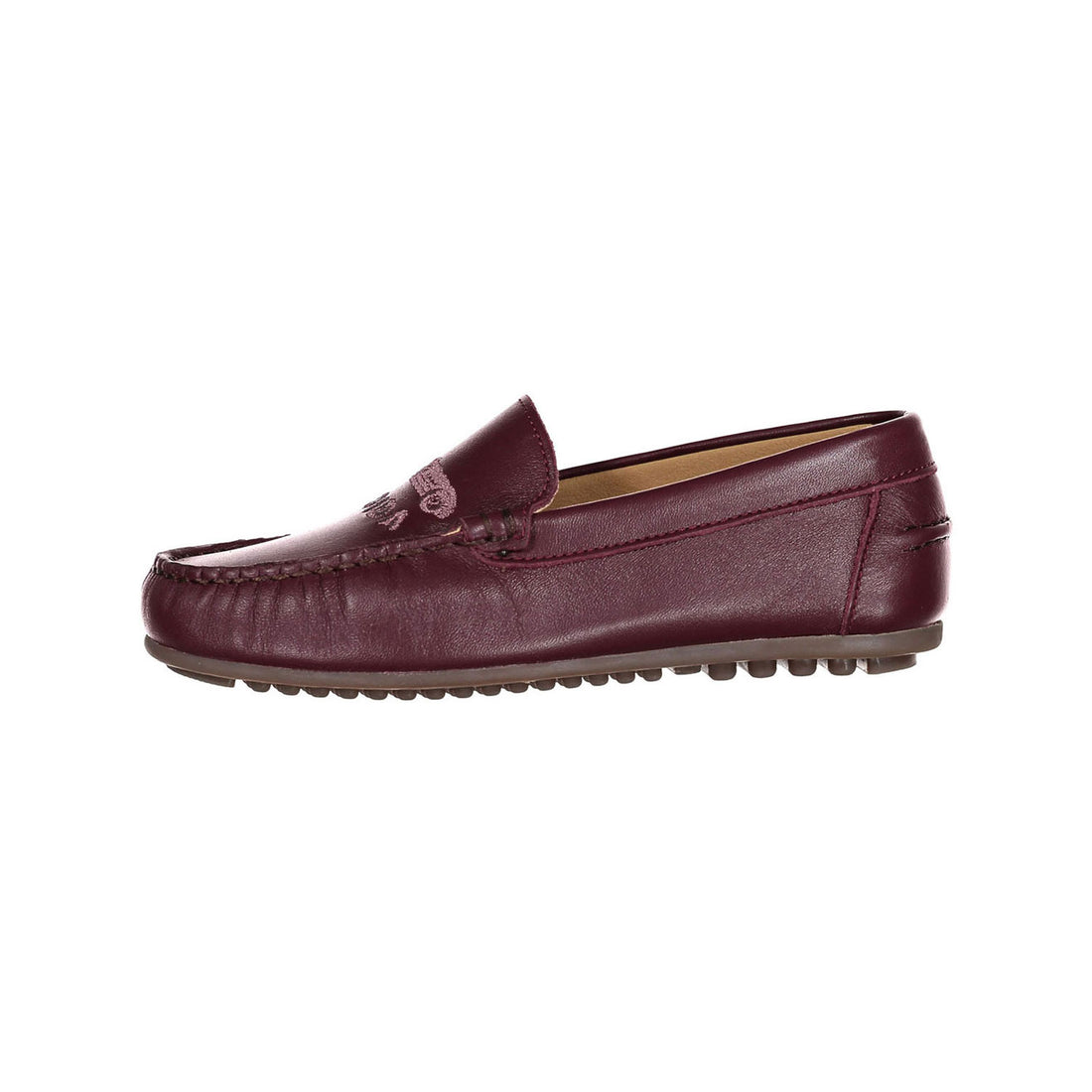 Ladida Shoes Burgundy Car Embroidered Leather Loafer