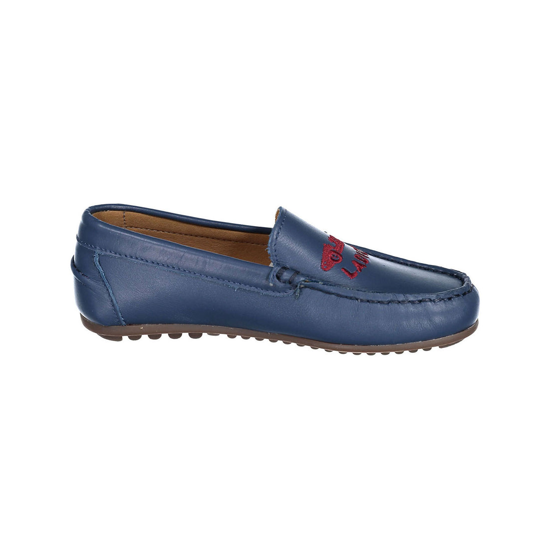 Ladida Shoes Blue Car Embroidered Leather Loafer