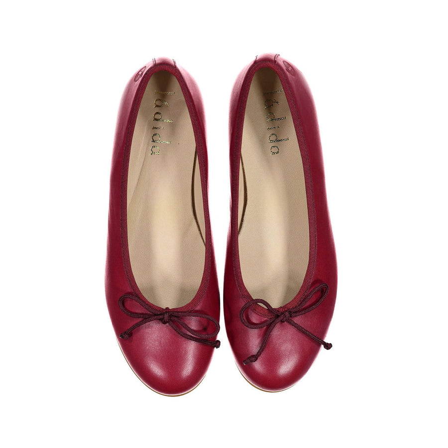 Ladida Shoes Burgundy Leather Ballet Flats
