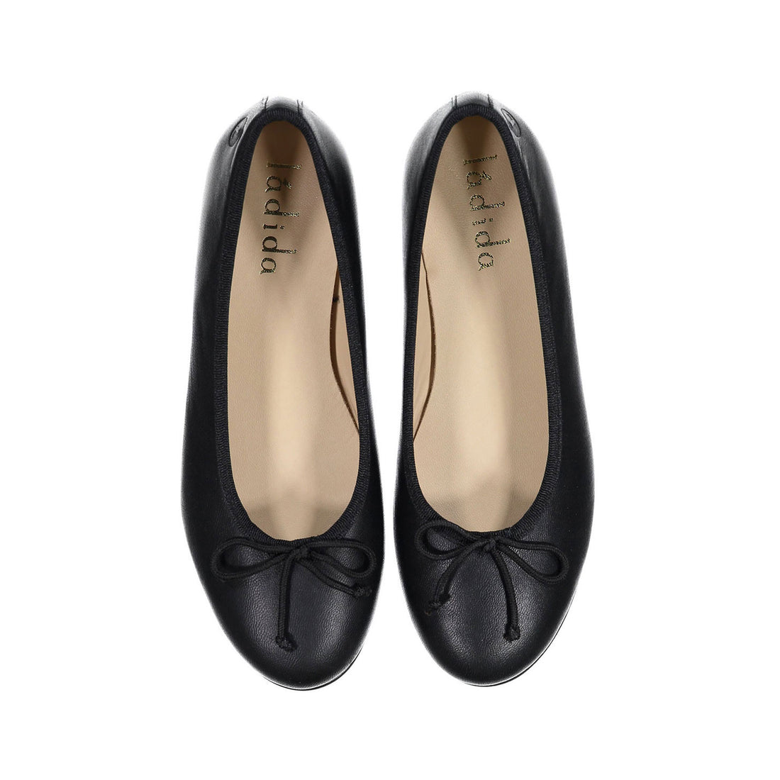 Ladida Shoes Black Leather Ballet Flats