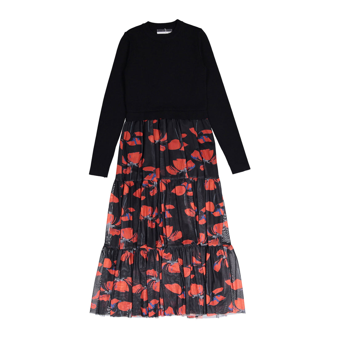 ROWE Knit Top With Printed Mesh Button Dress