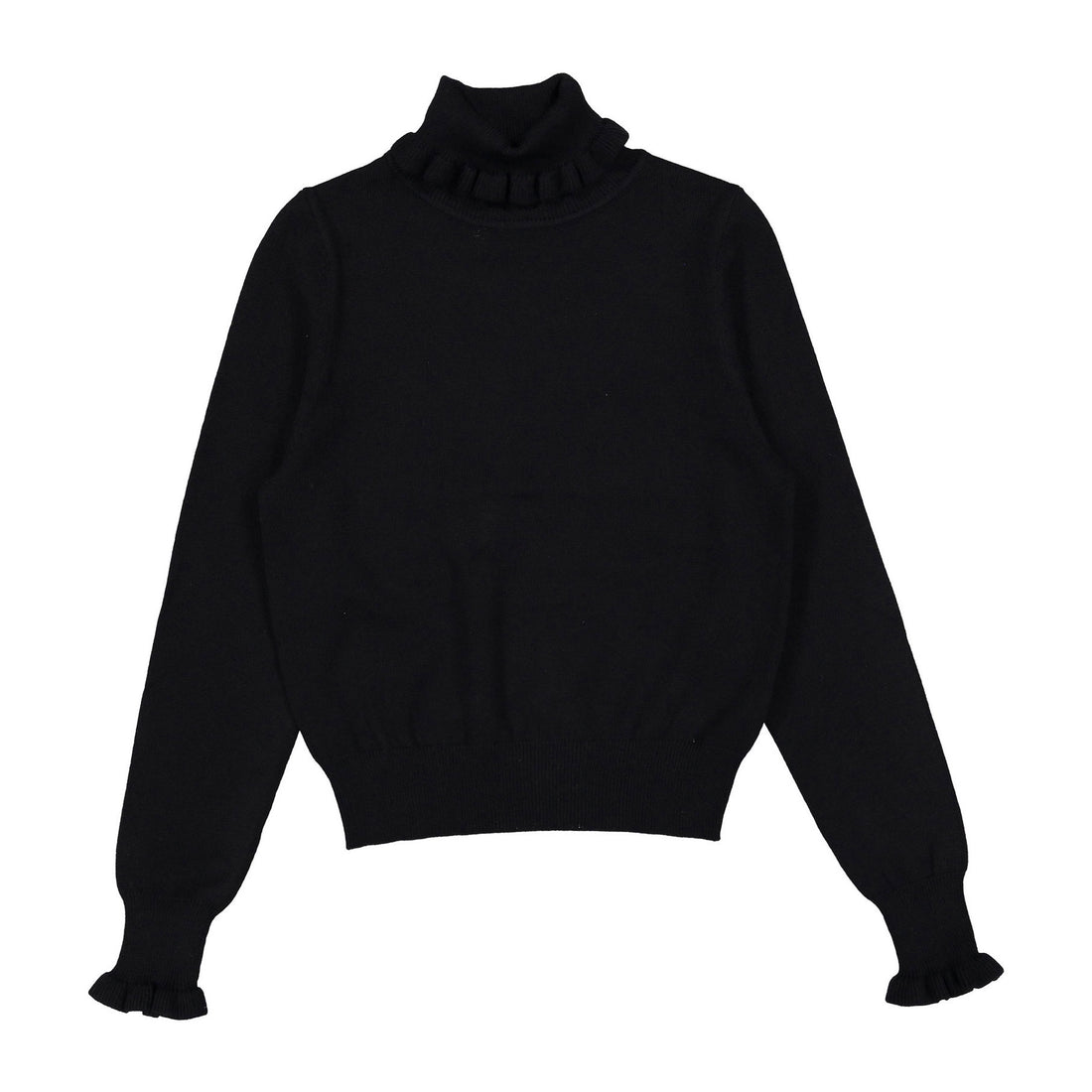 ROWE Black Ruffle Turtleneck