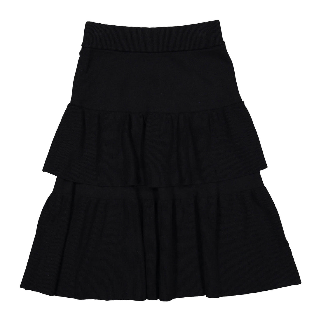 ROWE Black Ruffle Knit Skirt
