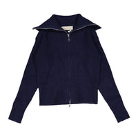 Elements Navy Knit Zip Up Sweater
