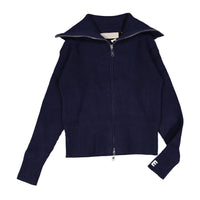 Elements Navy Knit Zip Up Sweater
