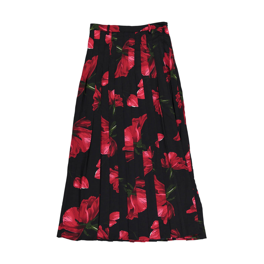 and tmrw Black Red Floral Skirt