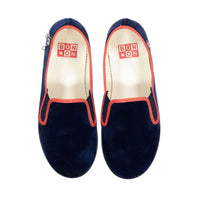 Bonton Malibleu Blue Chaussons John Smoking Flats