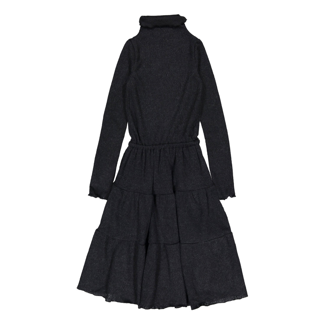 Venera Arapu Black Tiered Tonalcontrast Dress
