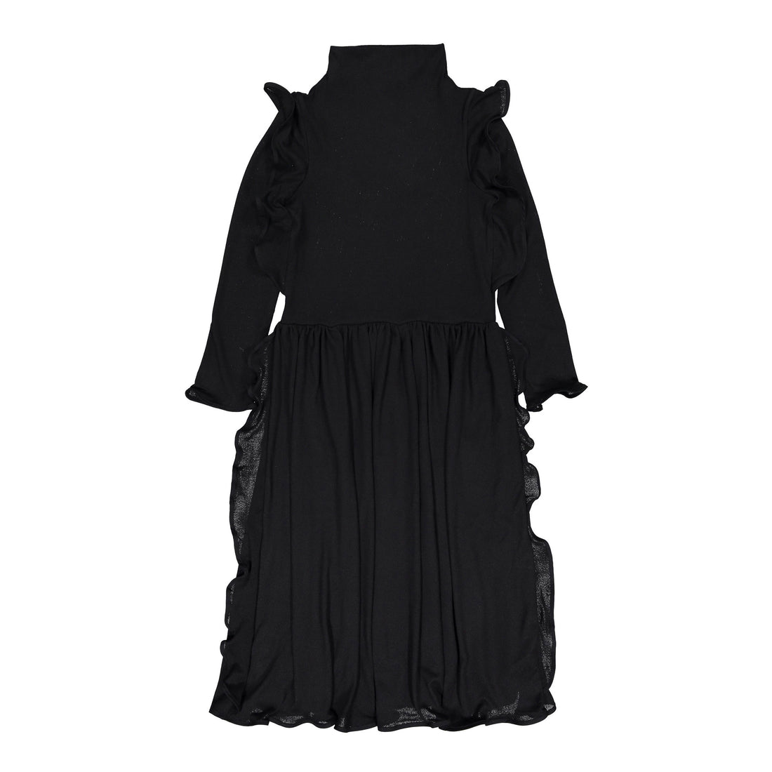 Venera Arapu Black Ruffled Naboocup Dress