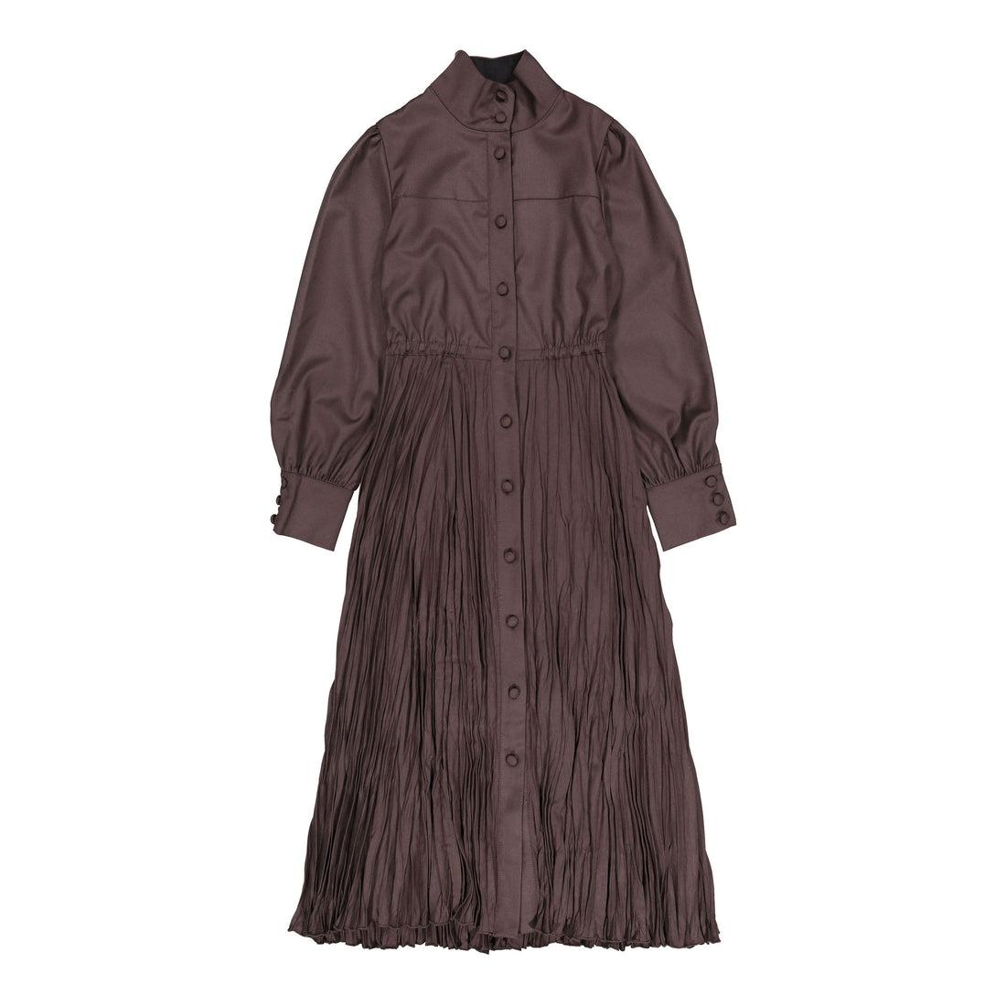 Venera Arapu Brown Pleated Wavecloud Dress