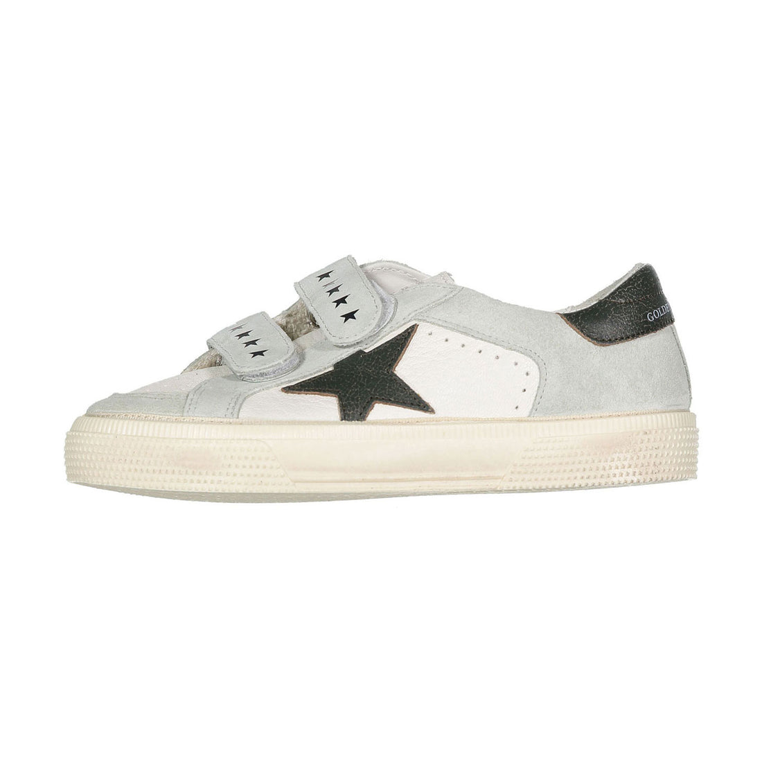 Golden Goose White/Green May School Napa Strap Sneaker