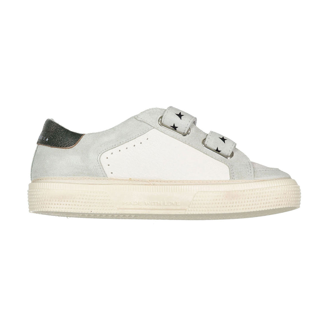 Golden Goose White/Green May School Napa Strap Sneaker