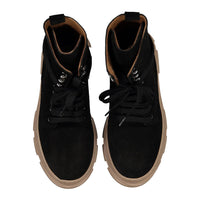 Papanatas Black Suede Tie Booties