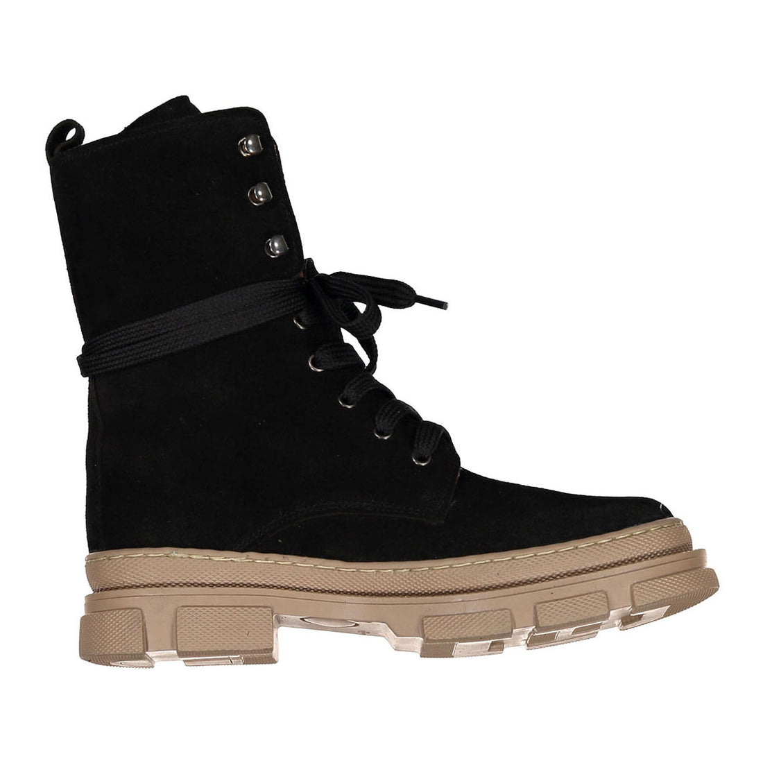 Papanatas Black Suede Tie Booties