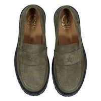 Papanatas Olive Suede Star Chunky Loafer