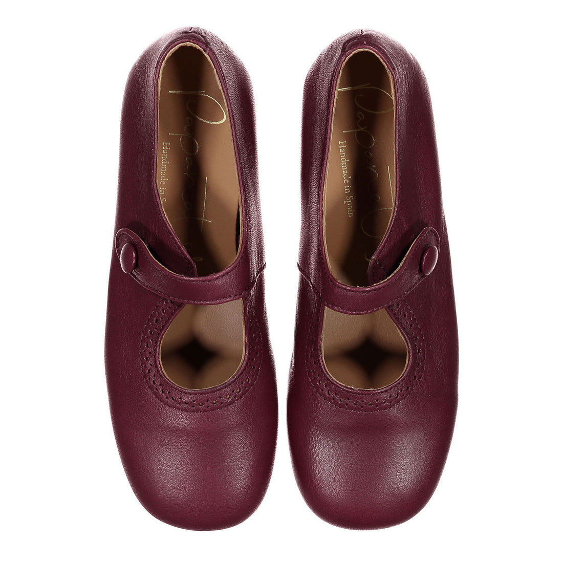 Papanatas Bordeaux Front Button Mary Janes – Ladida