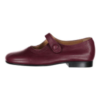 Papanatas Bordeaux Front Button Mary Janes