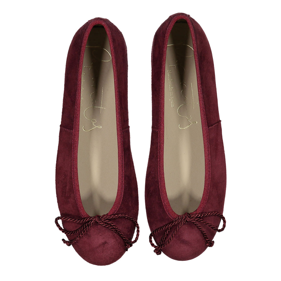 Papanatas Burgundy Suede Soft Ballet Flat