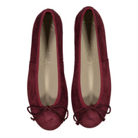 Papanatas Burgundy Suede Soft Ballet Flat