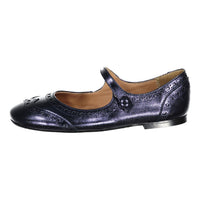 Papanatas Navy Metallic Wingtip Mary Janes