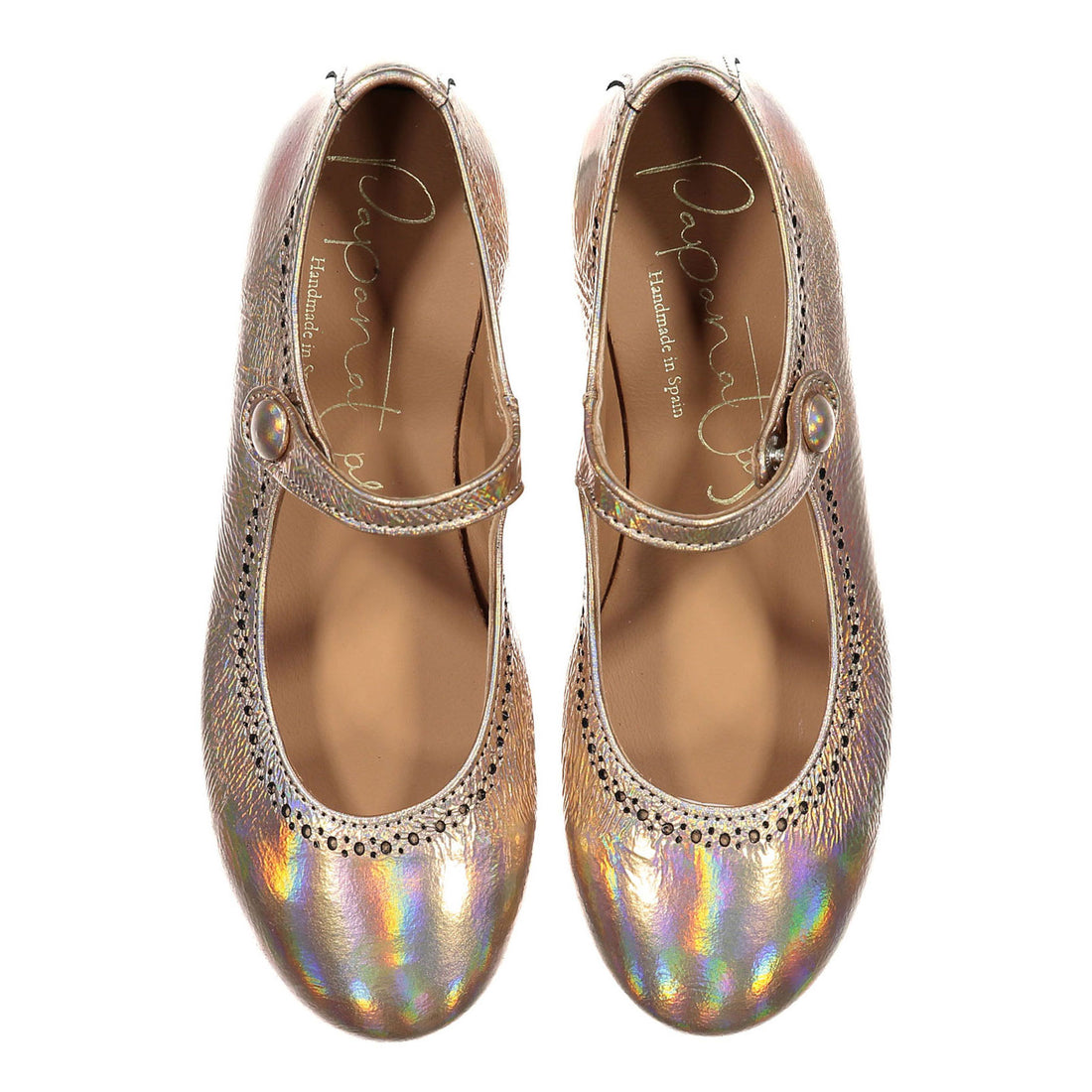 Papanatas Irridescent Dot Detail Mary Janes