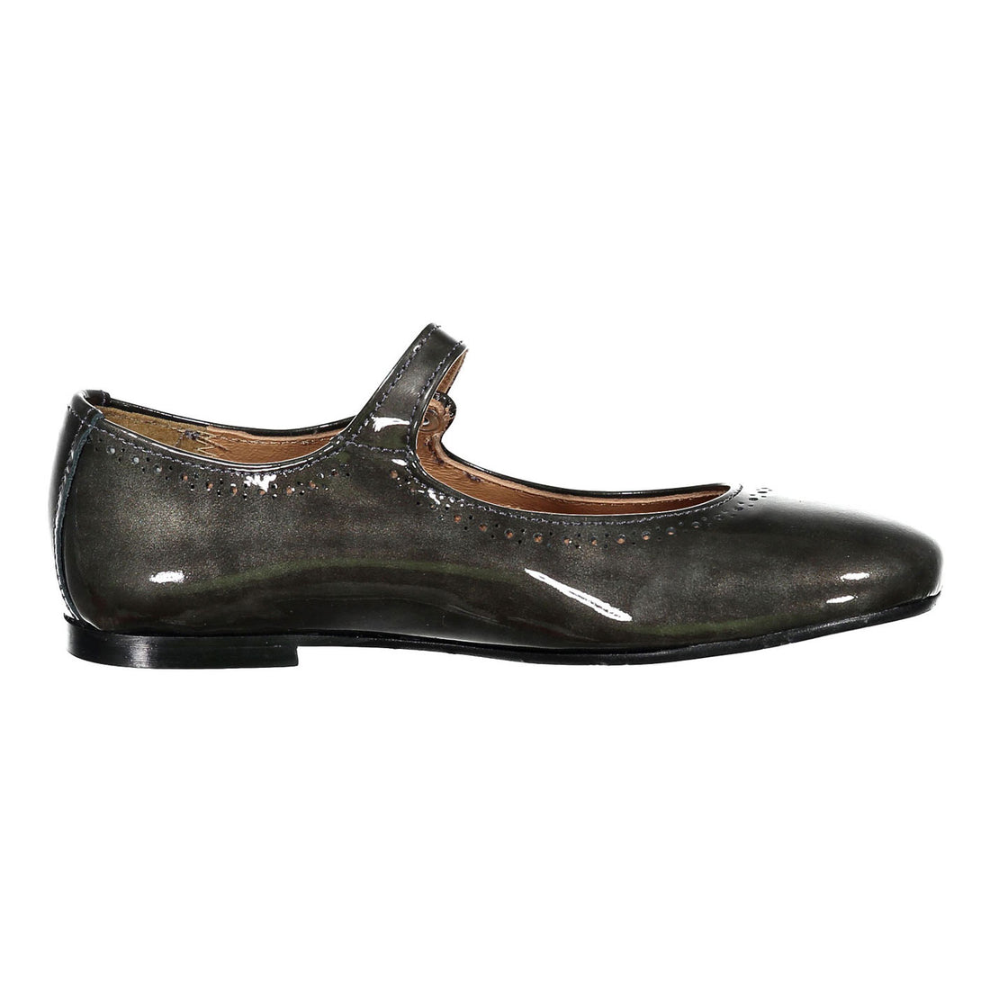 Papanatas Deep Grey Wash Dot Detail Mary Janes