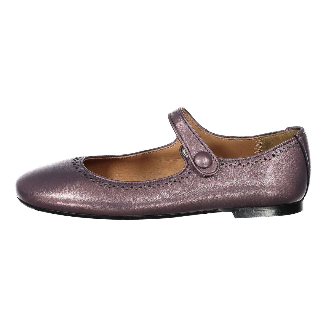 Papanatas Lavender Metallic Dot Detail Mary Janes