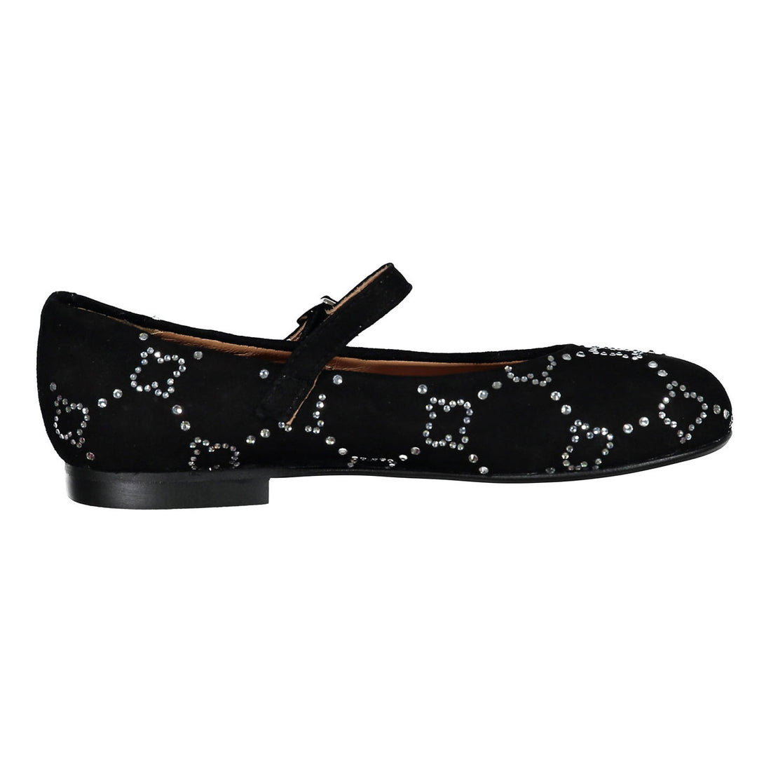 Papanatas Black Rhinestone Design Mary Janes