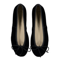 Papanatas Black Velvet Soft Ballet Flat