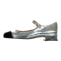 Papanatas Silver/Black Mary Janes