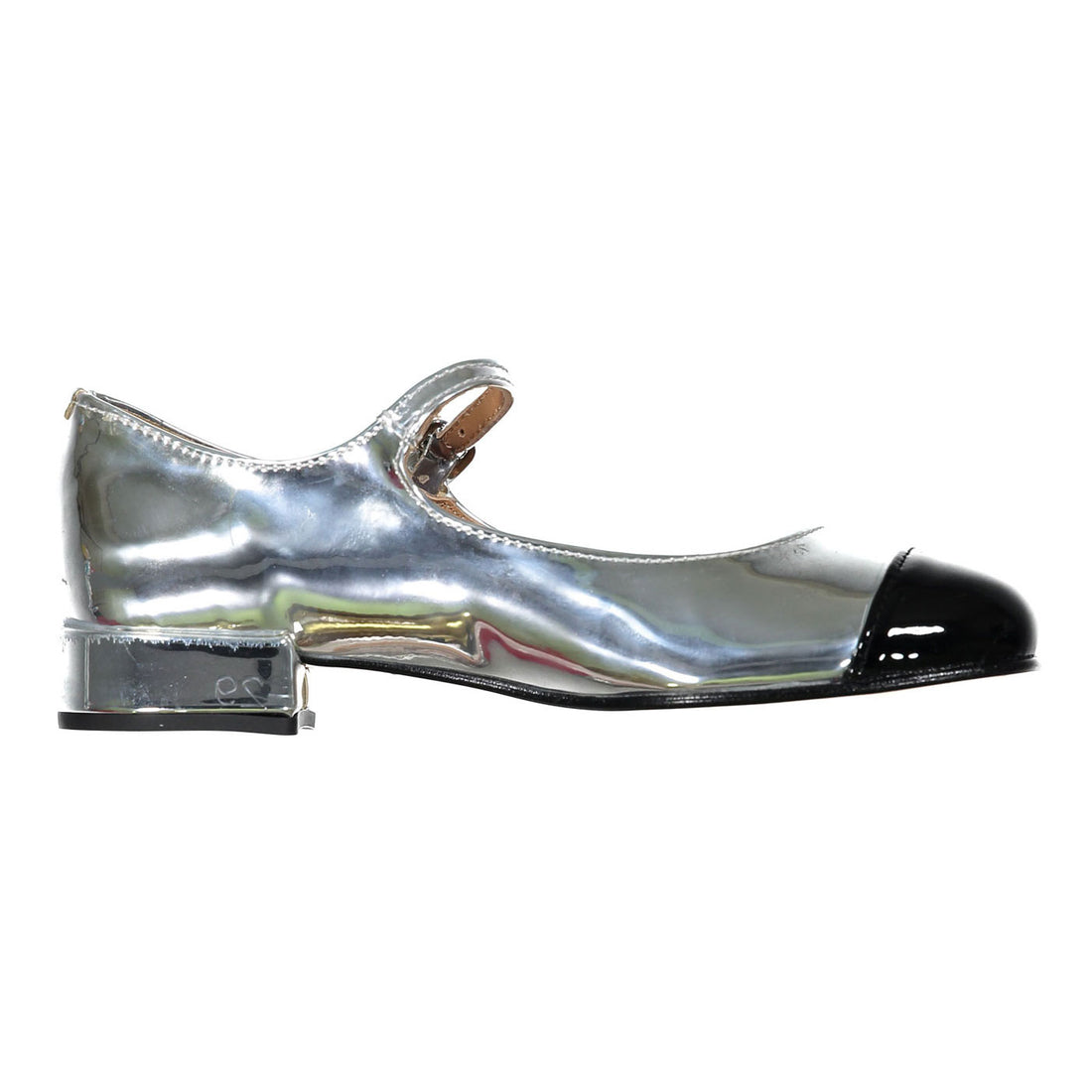 Papanatas Silver/Black Mary Janes