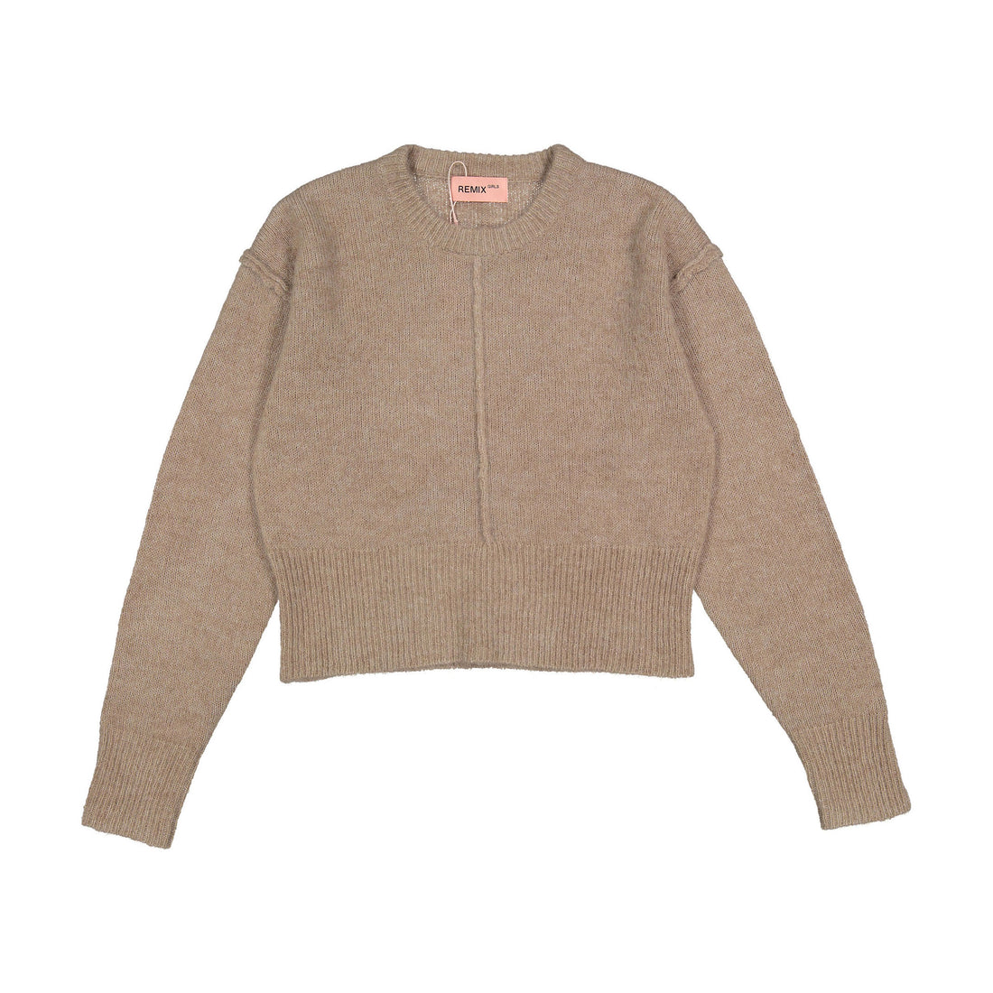 Designers Remix Tan Verona Cropped Seam Knit