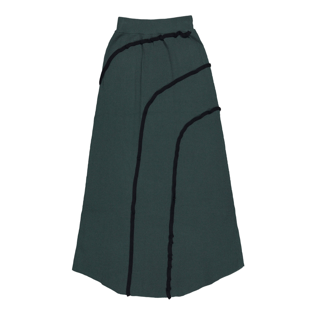 ROWE Green Ruffle Knit Skirt