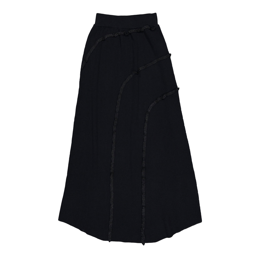 ROWE Black Ruffle Knit Skirt