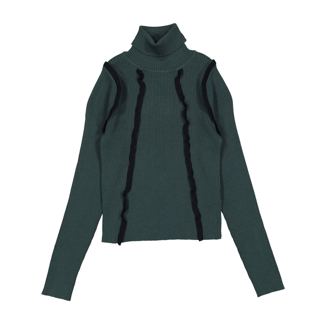 ROWE Green Ruffle Knit Top