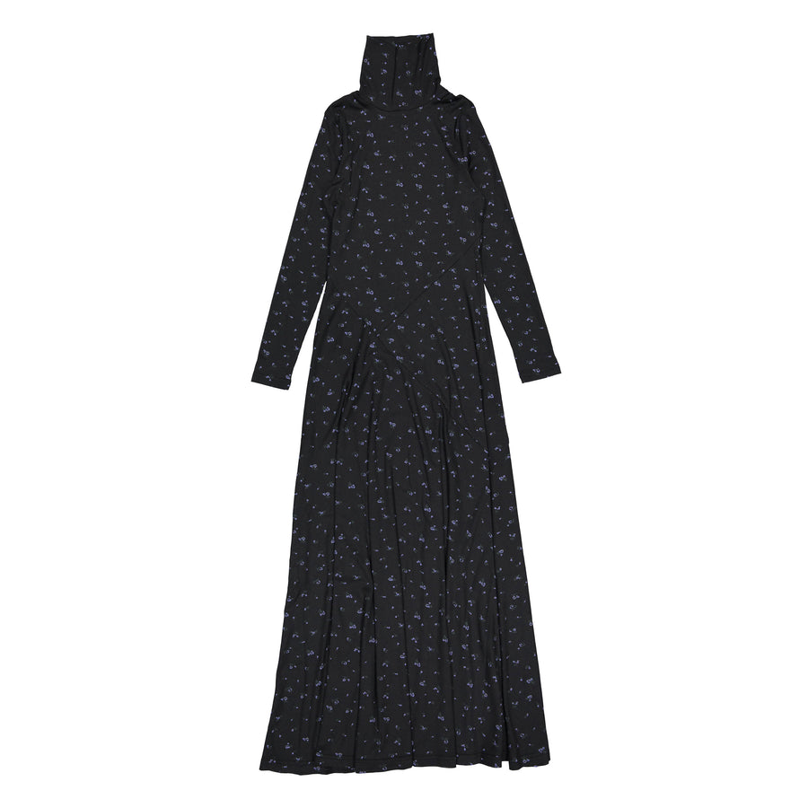 and tmrw Blue Ditsy Floral Ribbed Maxi Dress