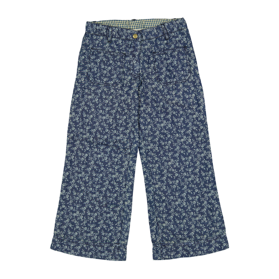 Bonjour Denim Flower Print Pants