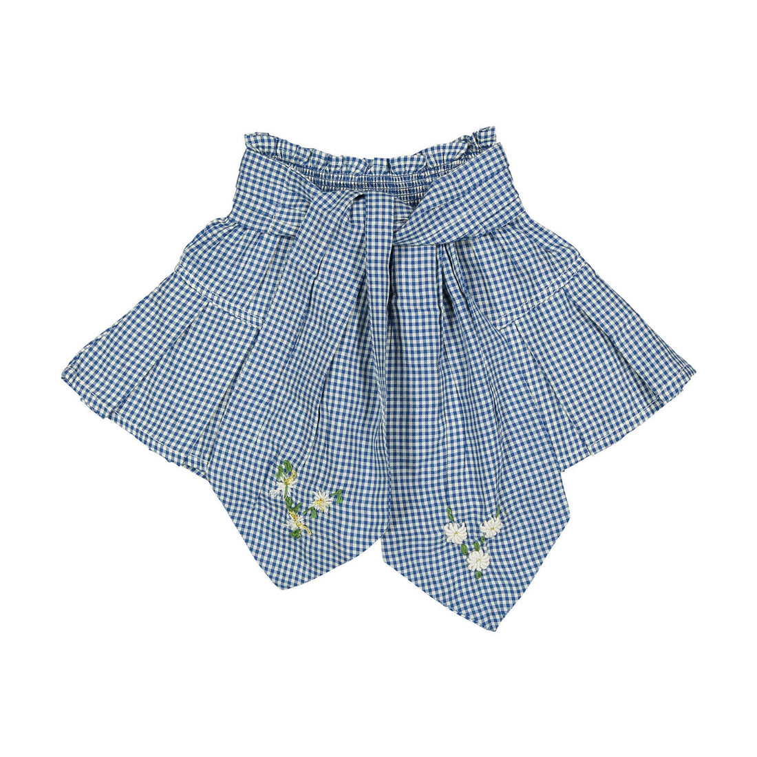 Bonjour Vichy Blue Pleated Skirt