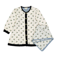 Bonjour Hazelnut Print Dress Coat With Scarf