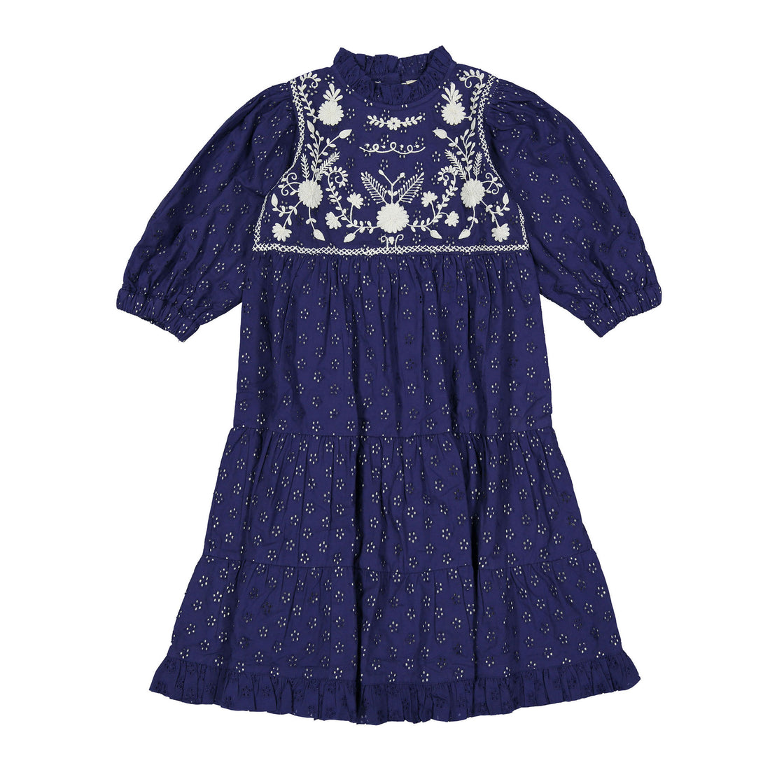 Bonjour Navy Broderie Anglaise Margot Dress