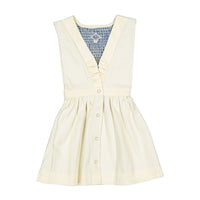 Bonjour Ivory Dyed Denim Apron Dress
