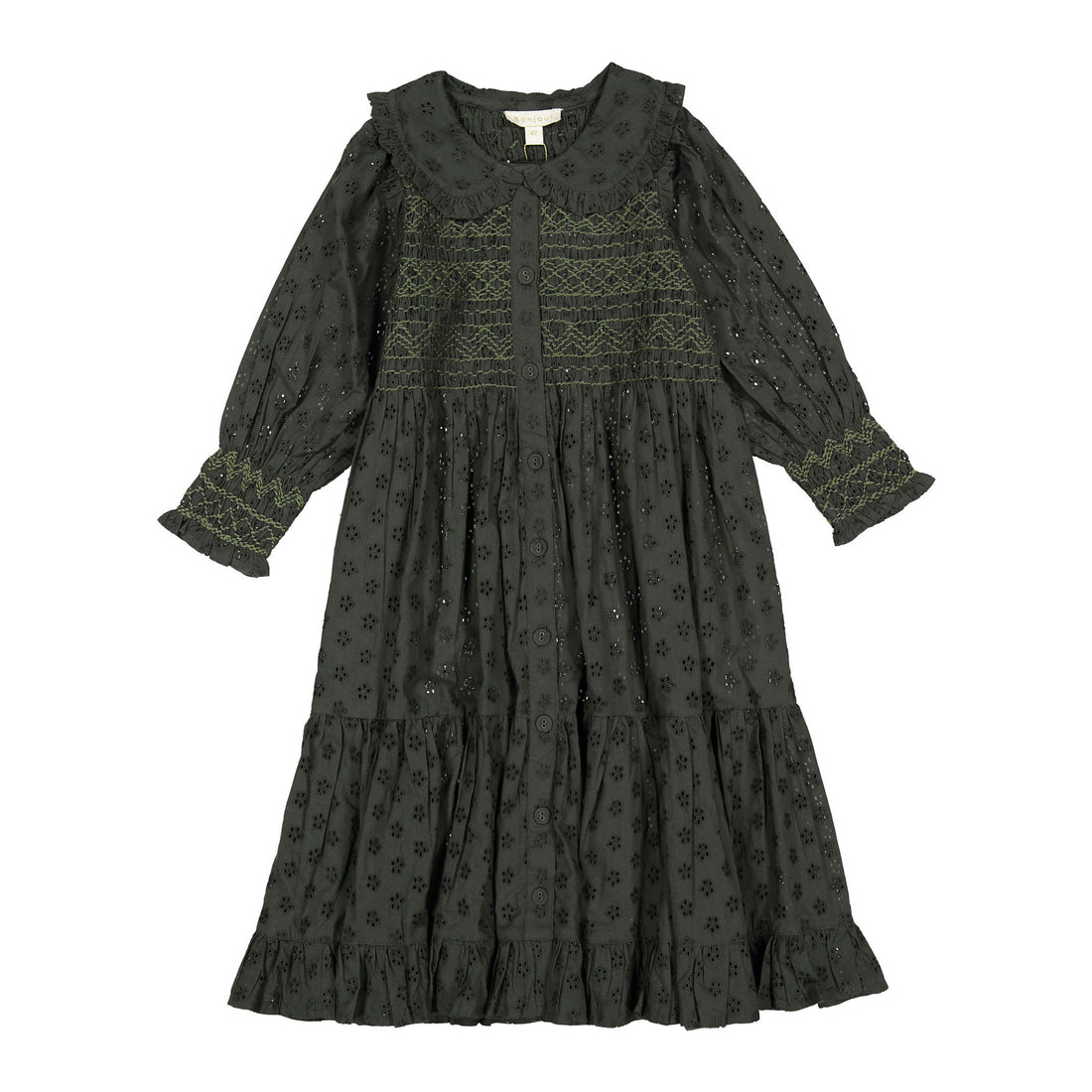 Bonjour Charcoal Broderie Anglaise Dress