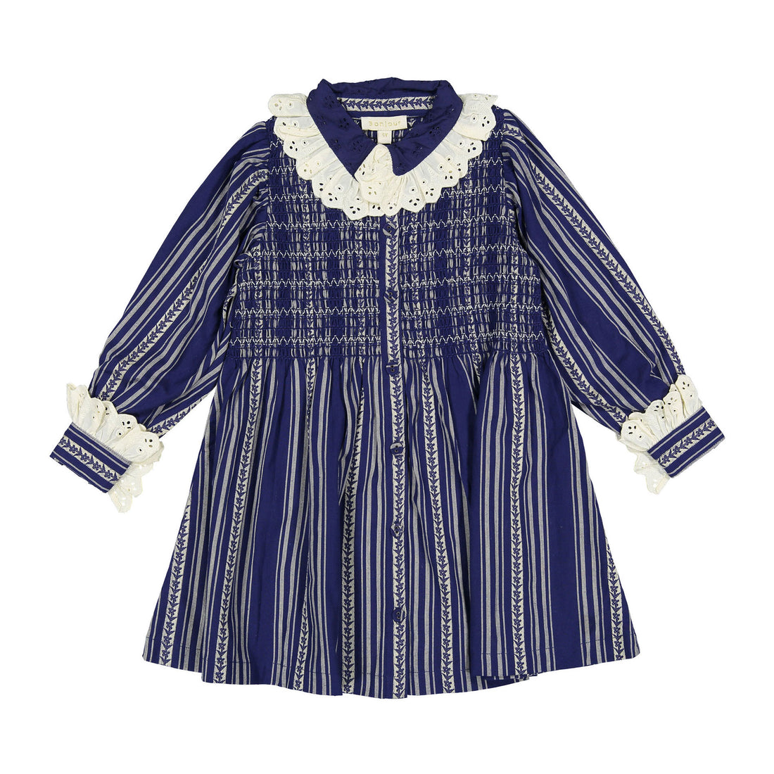 Bonjour Jacquard Blue Long Tunique