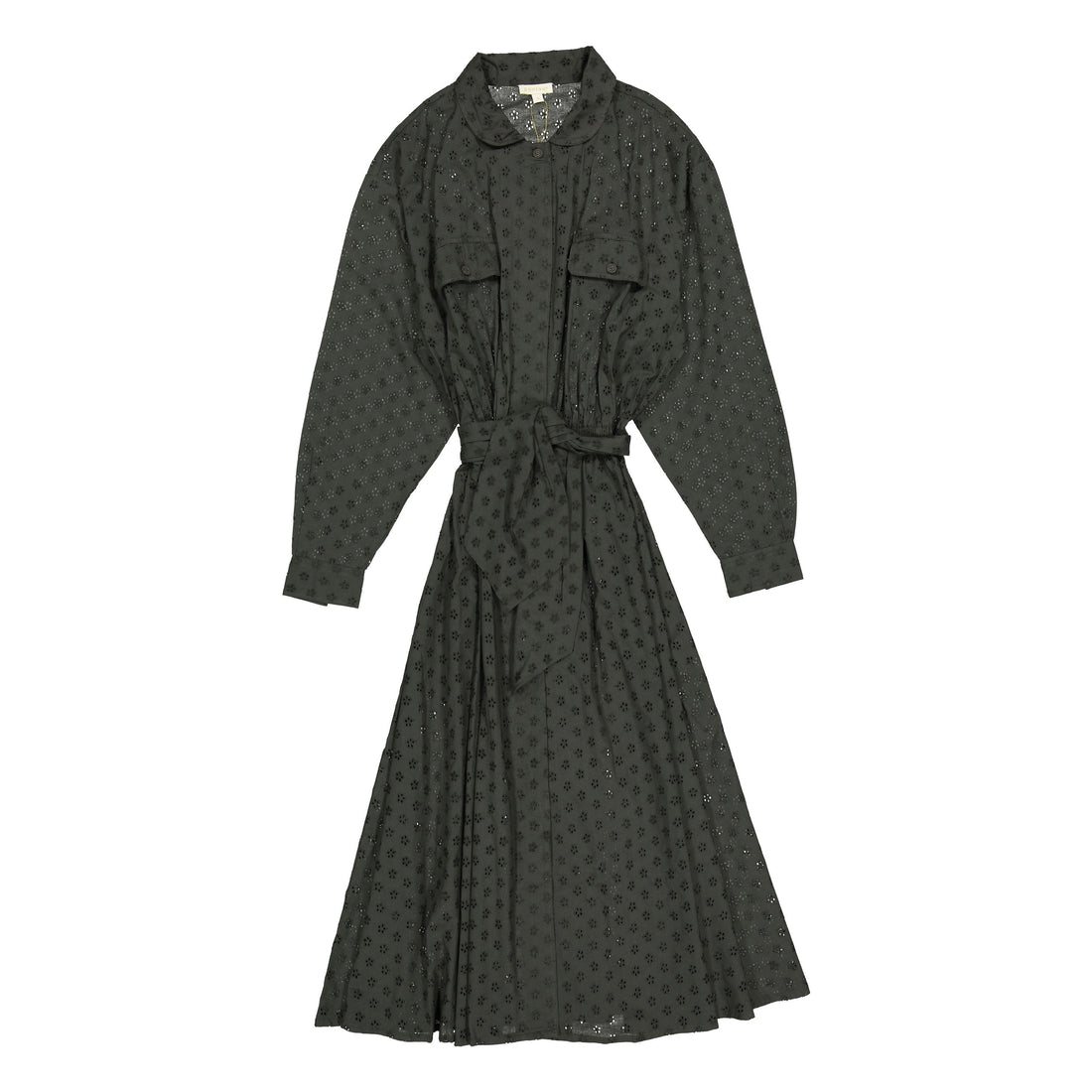 Bonjour Charcoal Broderie Anglaise Women Shirt Dress