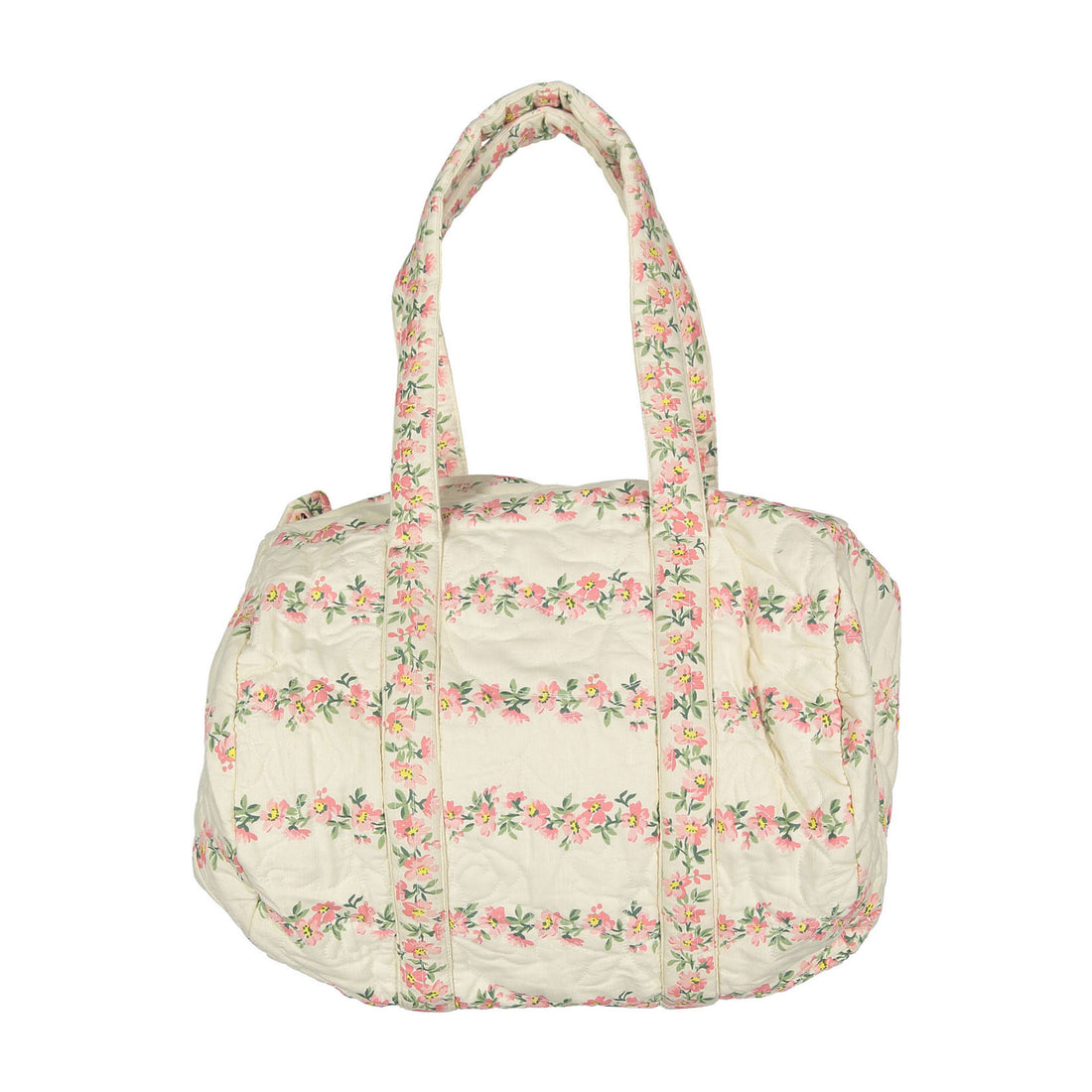Bonjour Flower Stripe Print Small Bowling Bag