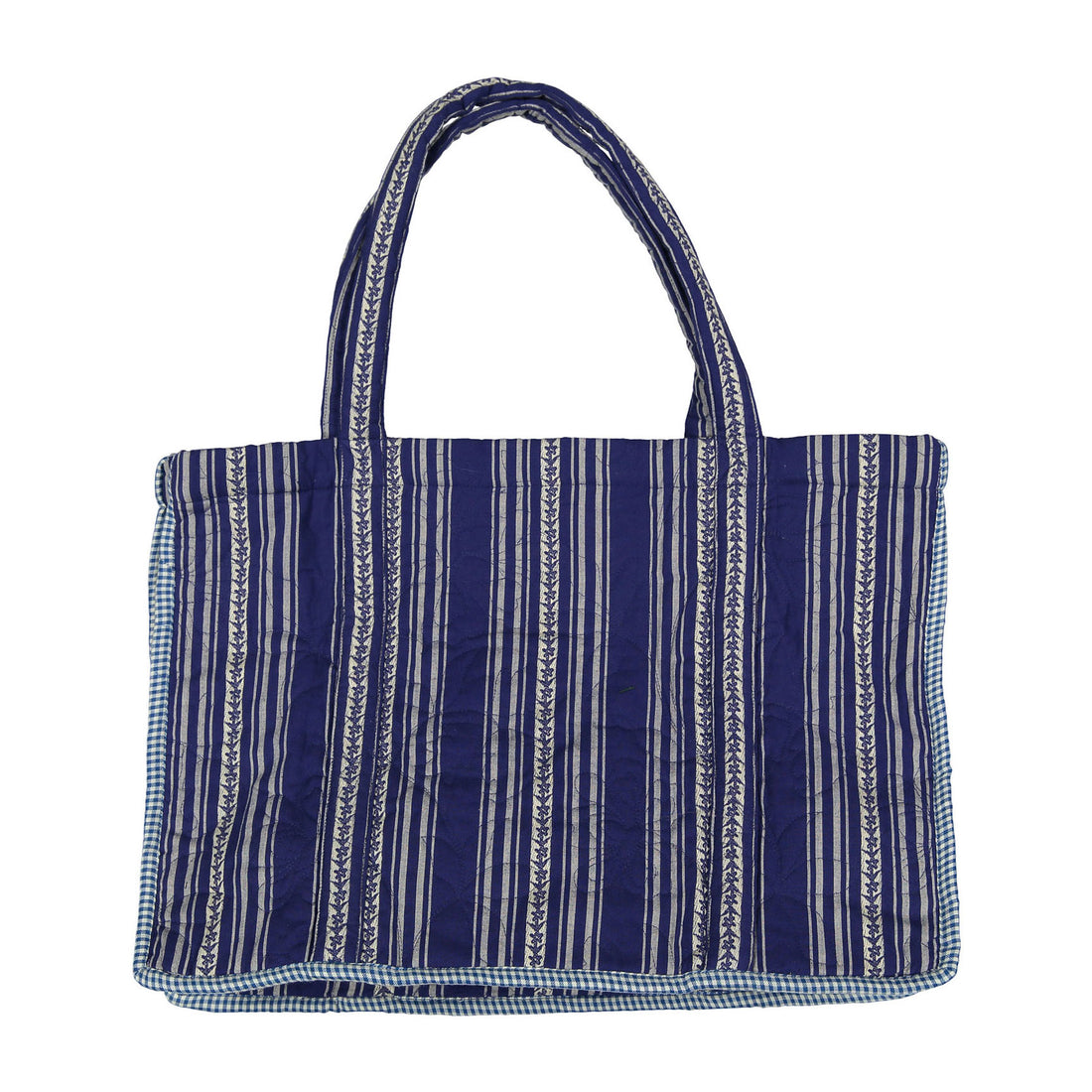 Bonjour Jacquard Blue Quilted Market Bag