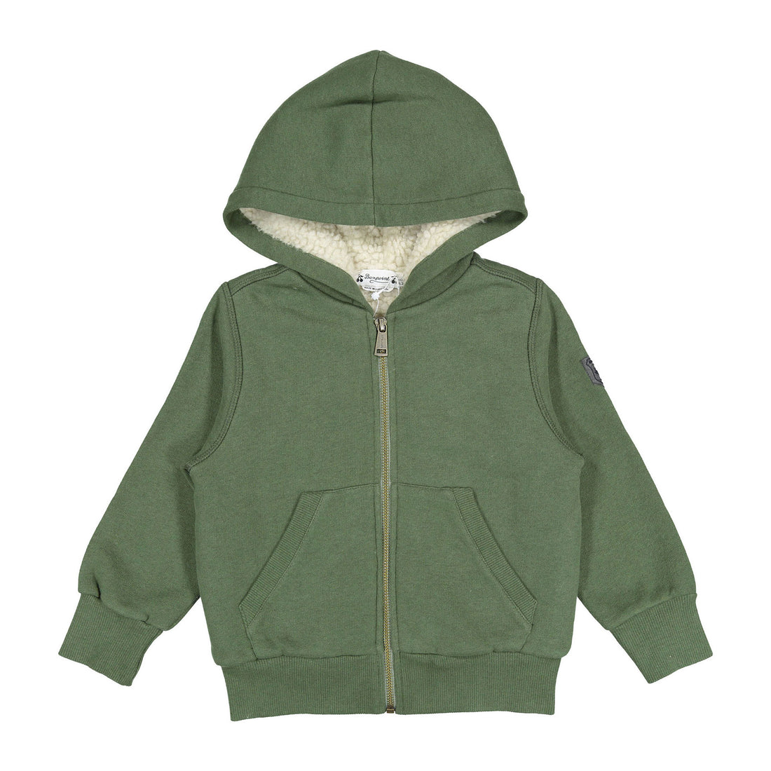 Bonpoint Green Bradford Zip Up Sweater