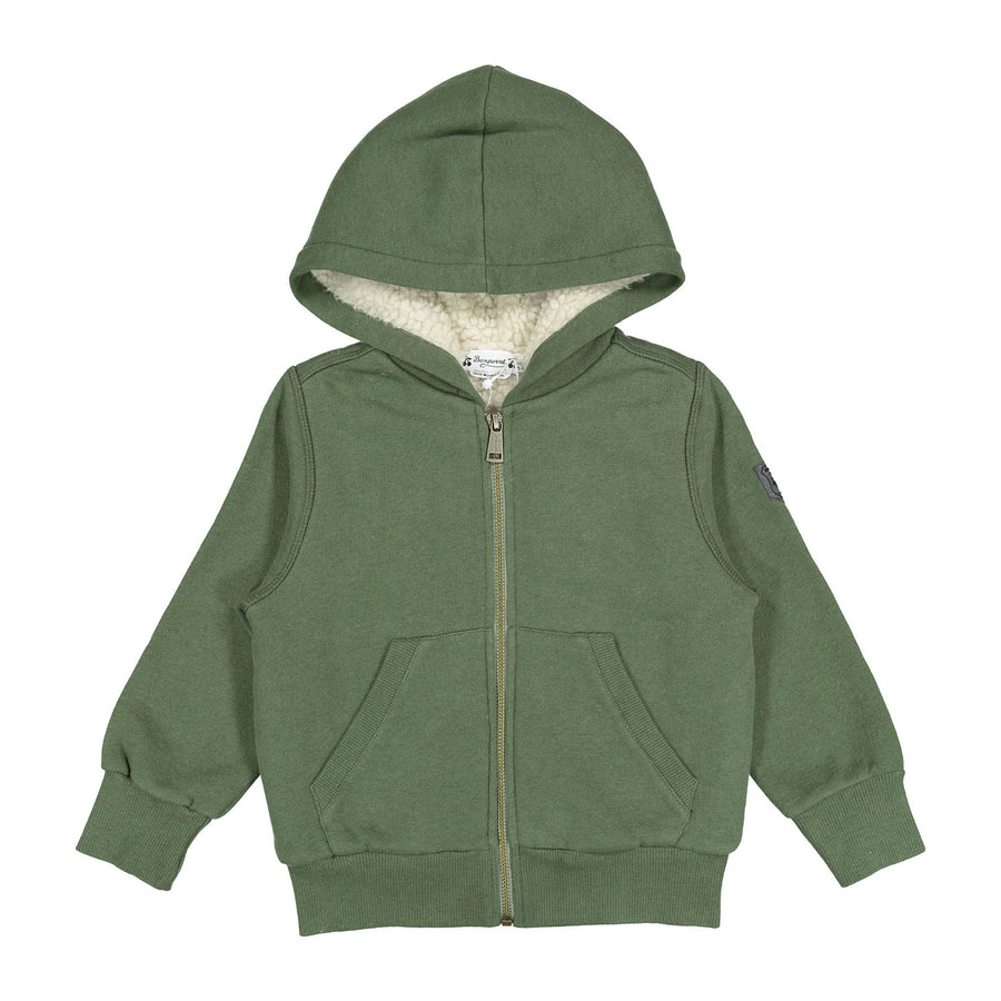 Bonpoint Green Bradford Zip Up Sweater